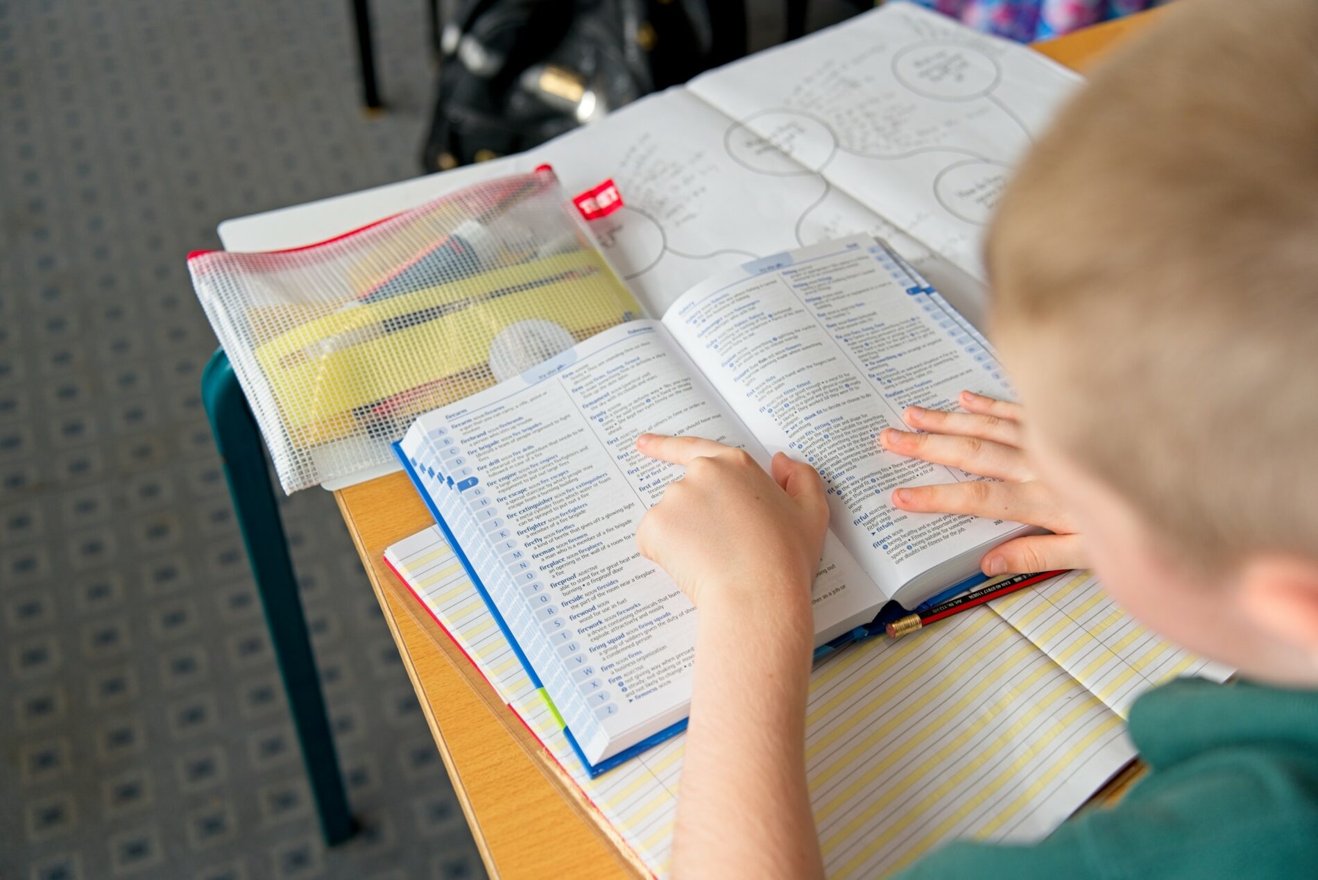 3 pupils writing Burnley Brow Community School